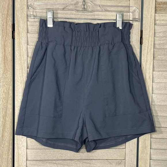 FREEPRANCE Shorts Paperbag Waist Blue/Gray-Small - Picture 1 of 2